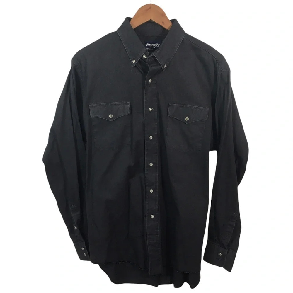 BF611 Men’s WRANGLER Cowboy Cut Regular Fit X-Long Tails Button Shirt 16.5 35 XL